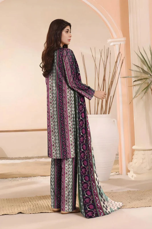 Vibrant Green Printed Masterpiece: 3 Piece Women's Unstitched Suit